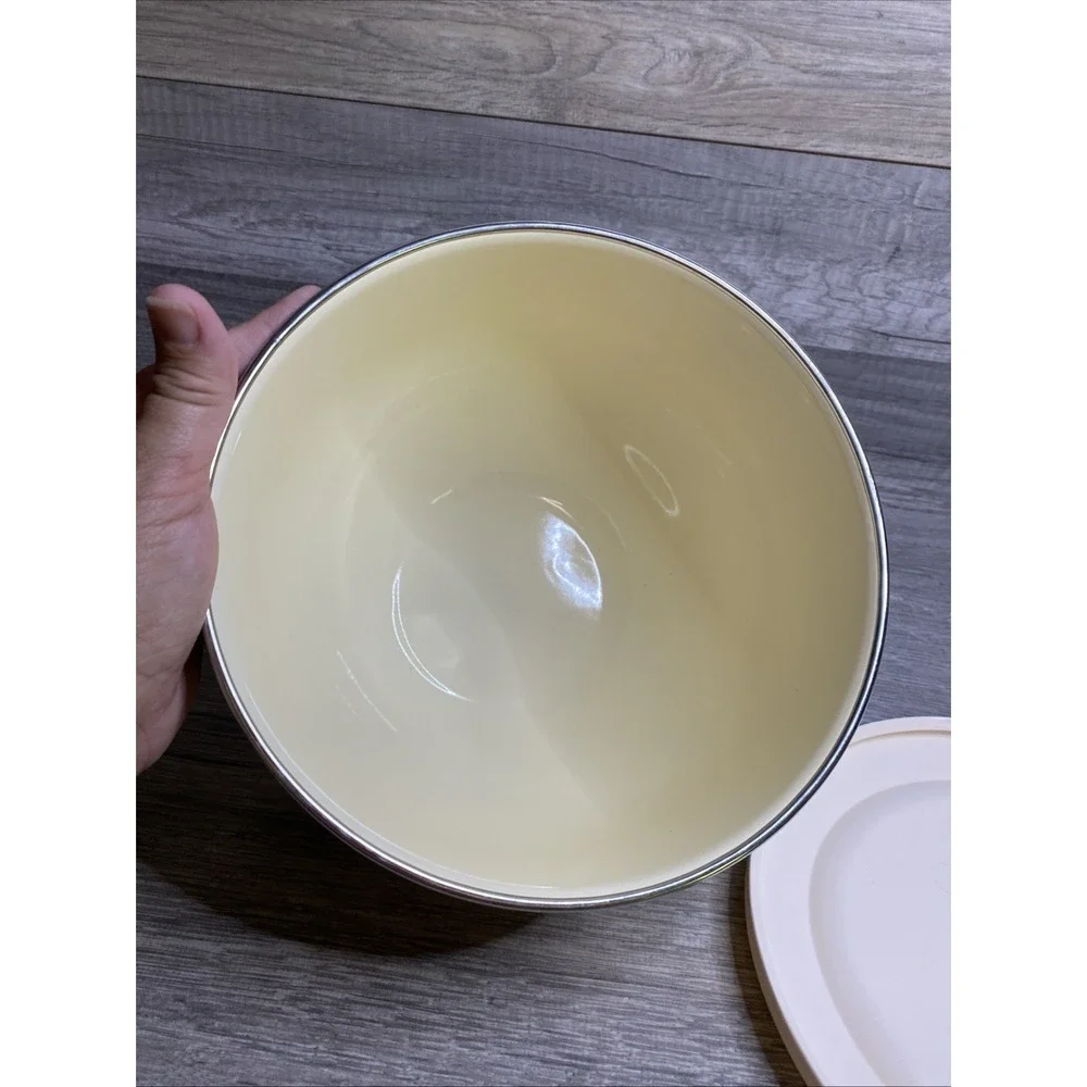 Vintage Kobe Mixing Bowl Enamel On Metal Strawberry 8